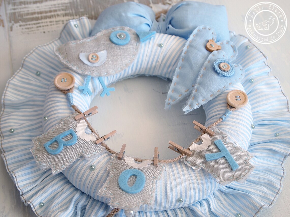 Baby Boy Birth Wreath Hospital Door Hanger & Decoration Etsy