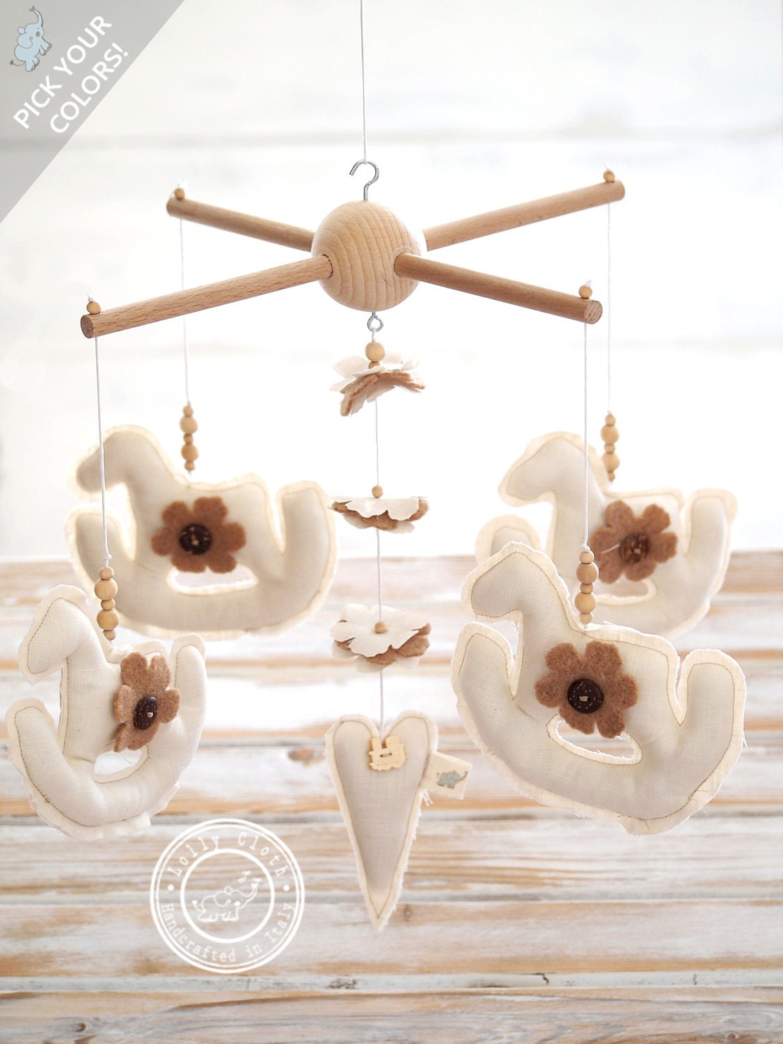 Rocking Horse Neutral Baby Mobile Crib Mobile Boy Gender