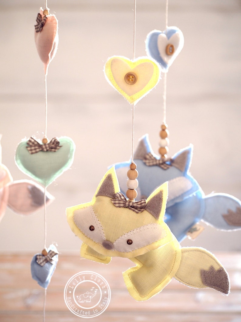 Baby Fox Mobile Baby Nursery Mobile Fox Baby Mobile Fox Etsy