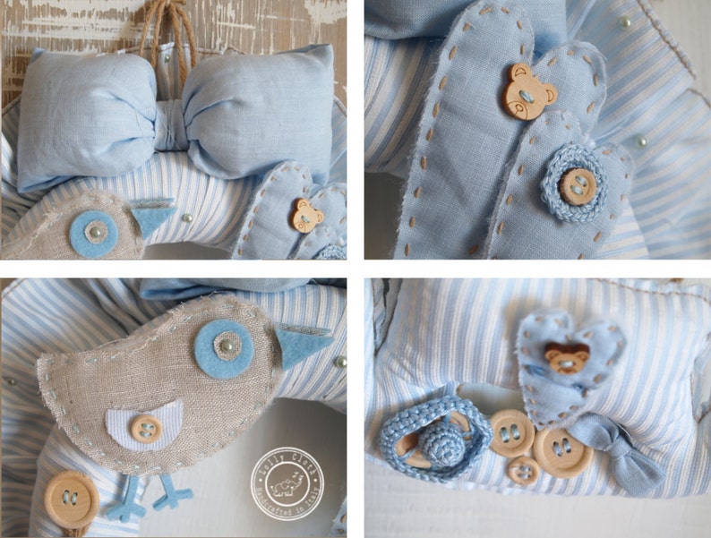 Baby Boy Birth Wreath, Hospital Door Hanger & Decoration, Birth