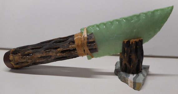 Flintknapped Green Blade on a Chola Cactus Handle W/ Display - Etsy