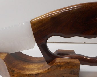 Large Flintknapped Knife with Display Base