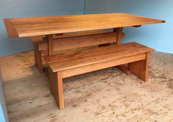 cherry trestle table with