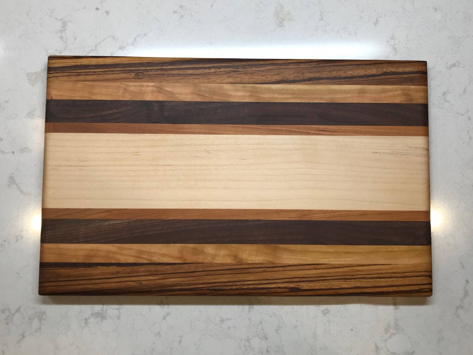 Maple, Walnut, Cherry and Zebra Wood Cutting/Serving Board
