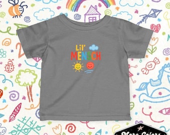 Judaica Baby Shirt, Mench Infant Fine Jersey Tee, Hebrew Back to School Clothes, Jewish Toddler T-Shirt, Hanukkah Gift