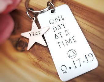 Recovery Gift - Sobriety Gift - Recovery Gift for Men - One Day at a Time - Sobriety Date - Sobriety Anniversary -   Addiction Support