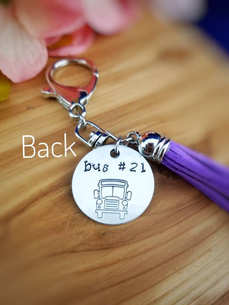 Backpack Charm Personalized Book Bag Tag Bus Number Charm Etsy