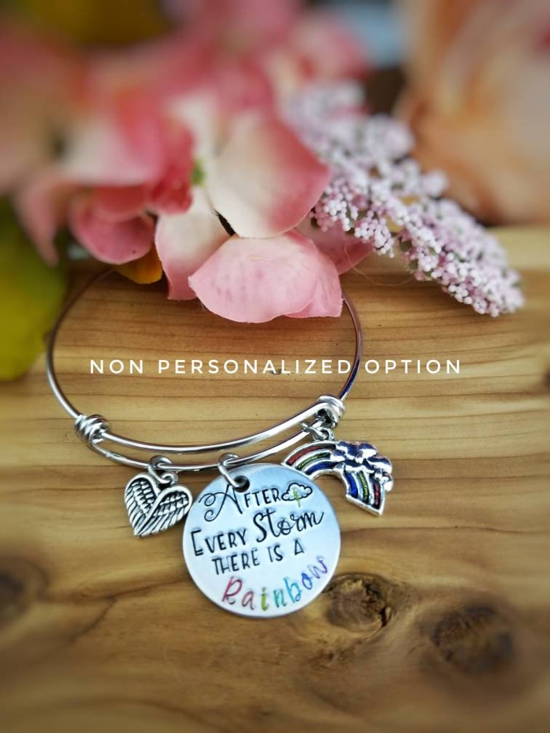 Angel Mom After Every Storm there is a Rainbow Rainbow of Hope Rainbow Baby Rainbow Baby Jewelry