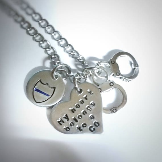 Correctional Officer Wife Gift My Heart Belongs to a Correctional Officer Keychain Gift Form Correctional Officer Mom Wife Daughter Handcuff Charm Jewelry Police Officer