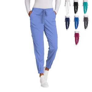Womens Jogger Scrubs Pants, Cargo Scrubs Pants, Tapered Leg, Elastic Cuffs, Doctor, Nurse, Veterinarian, Hospital, Medical Apparel, Uniform