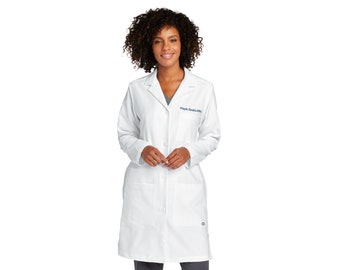 Personalized Womens Lab Coat with Custom Embroidered Text or Name, Doctor, Nurse, Veterinarian, Hospital, Jacket, Medical Apparel