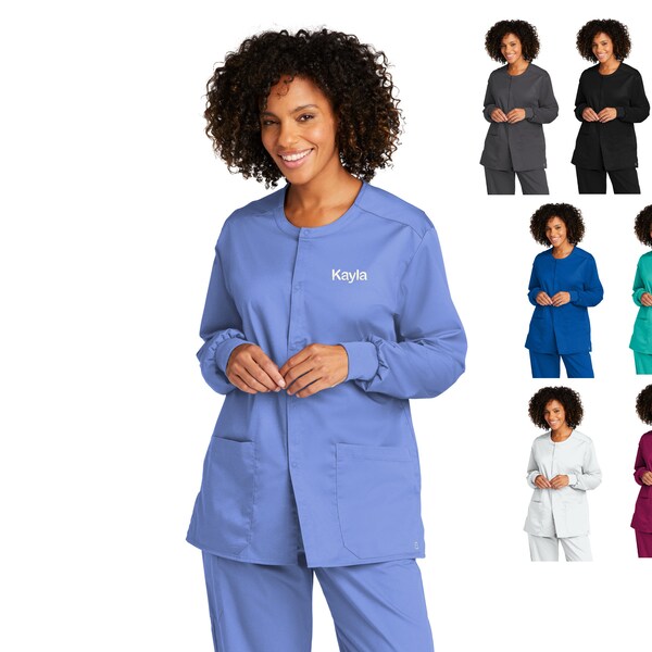 Embroidered Scrub Jacket Etsy