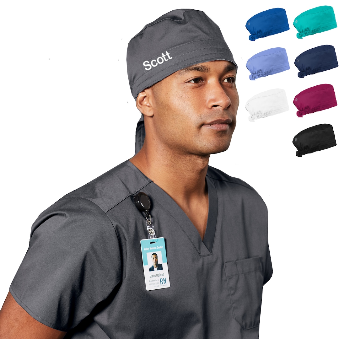 Personalized Scrub Cap, Scrubs Hat With Custom Embroidered Text Name