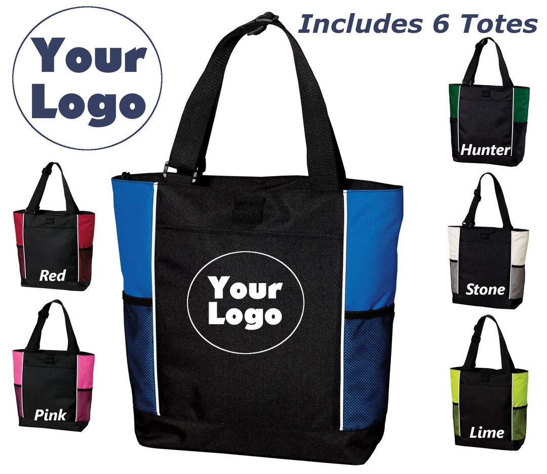 6 Canvas Tote Bags With Company Logo Custom Tote Tote - Etsy