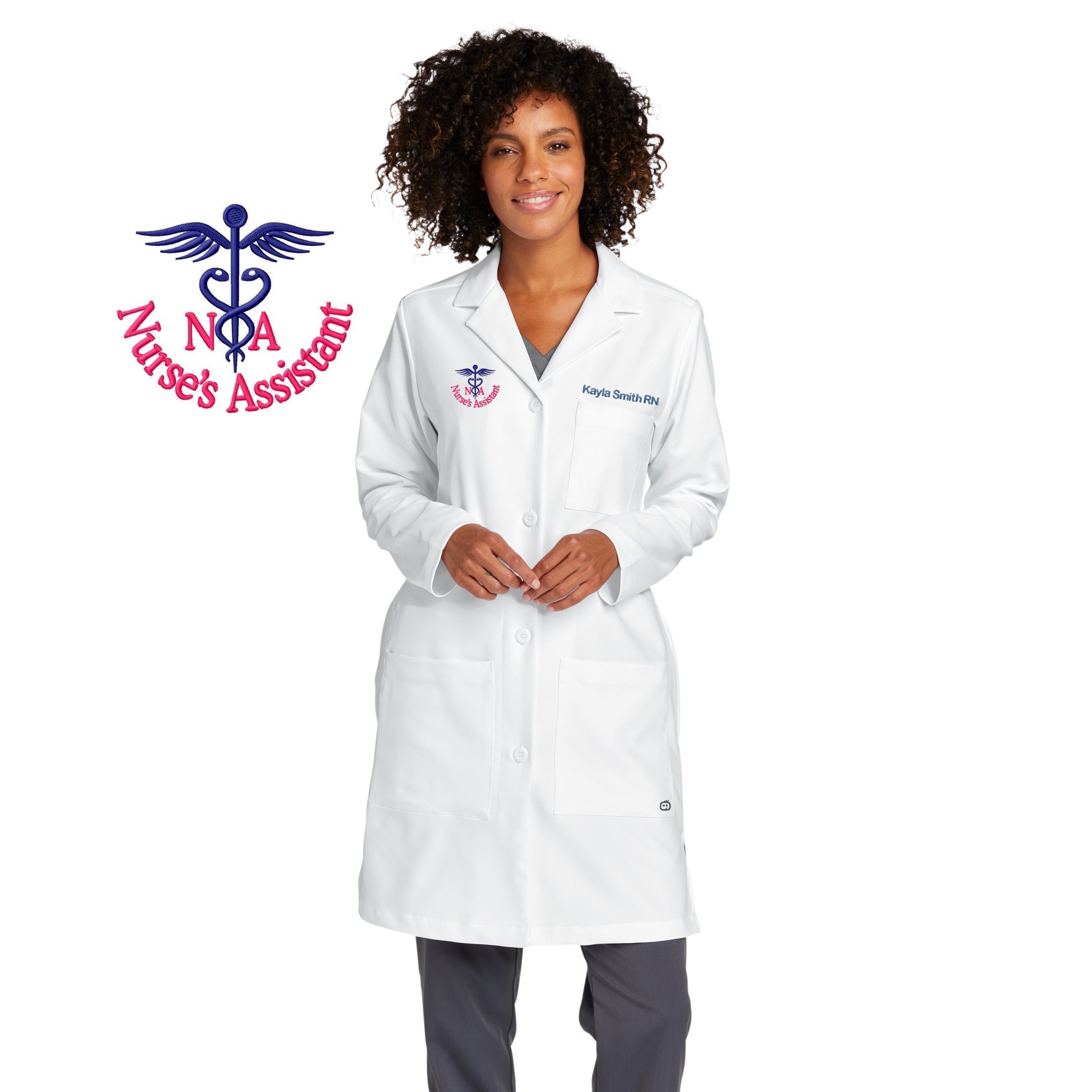 Personalized Nurses Assistant Lab Coat With Custom Embroidered