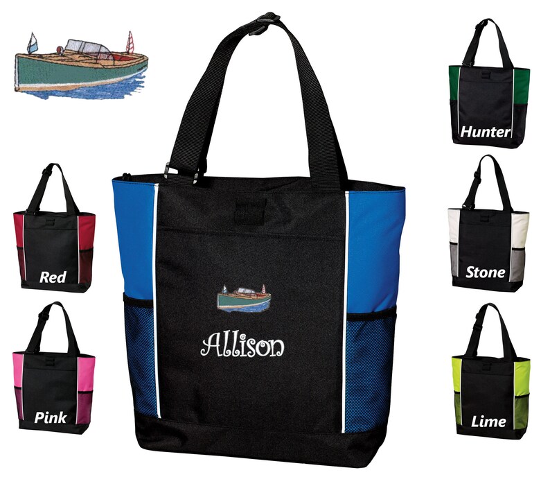 Personalized Canvas Boat Tote Bag Antique Boat Design Custom Etsy