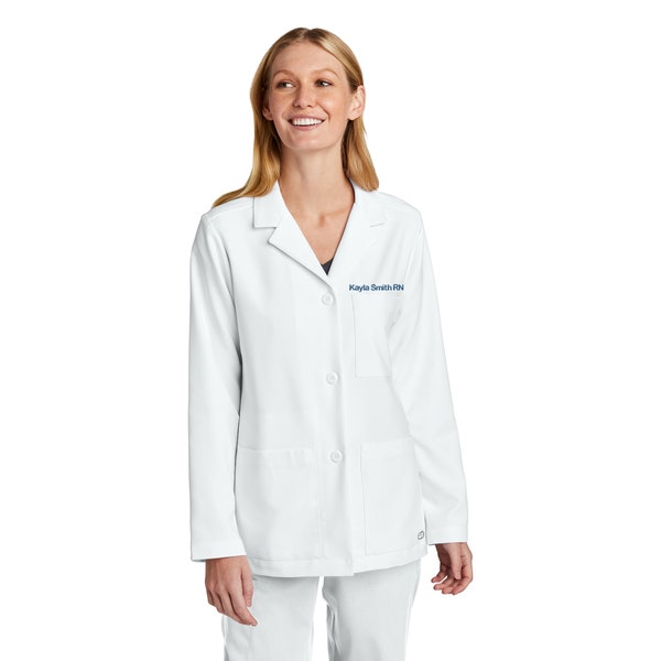 Personalized Womens Consultation Lab Coat with Custom Embroidered Name, Student Doctor Coat, Nurse, Veterinarian, Hospital, Jacket, Medical