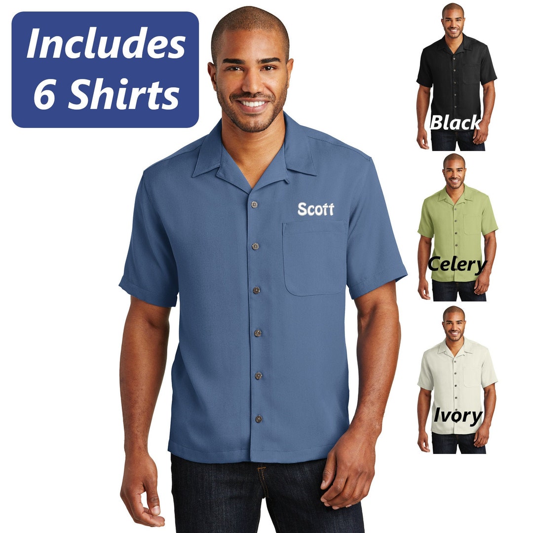 6 Personalized Mens Dress Shirt Bulk Shirts Camp Shirt No - Etsy
