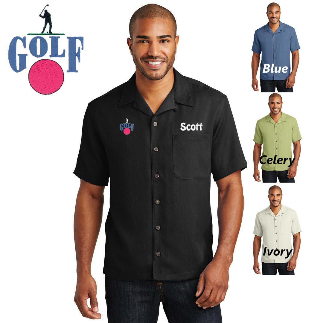 Personalized Mens Golf Shirt Golfers Logo Design Camp Shirt - Etsy