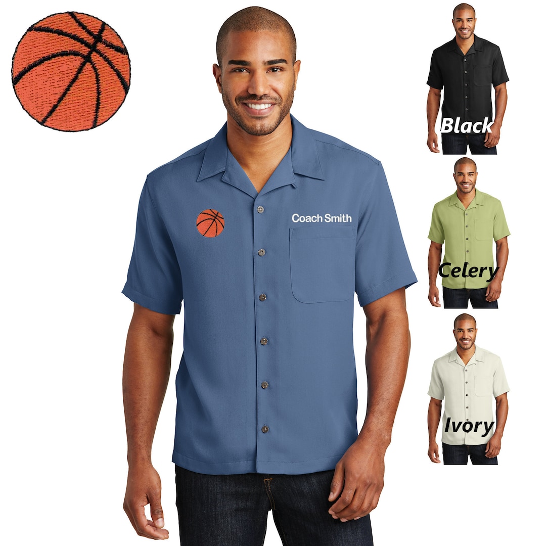 Personalized Mens Basketball Coach Shirt Camp Shirt No Tuck Etsy