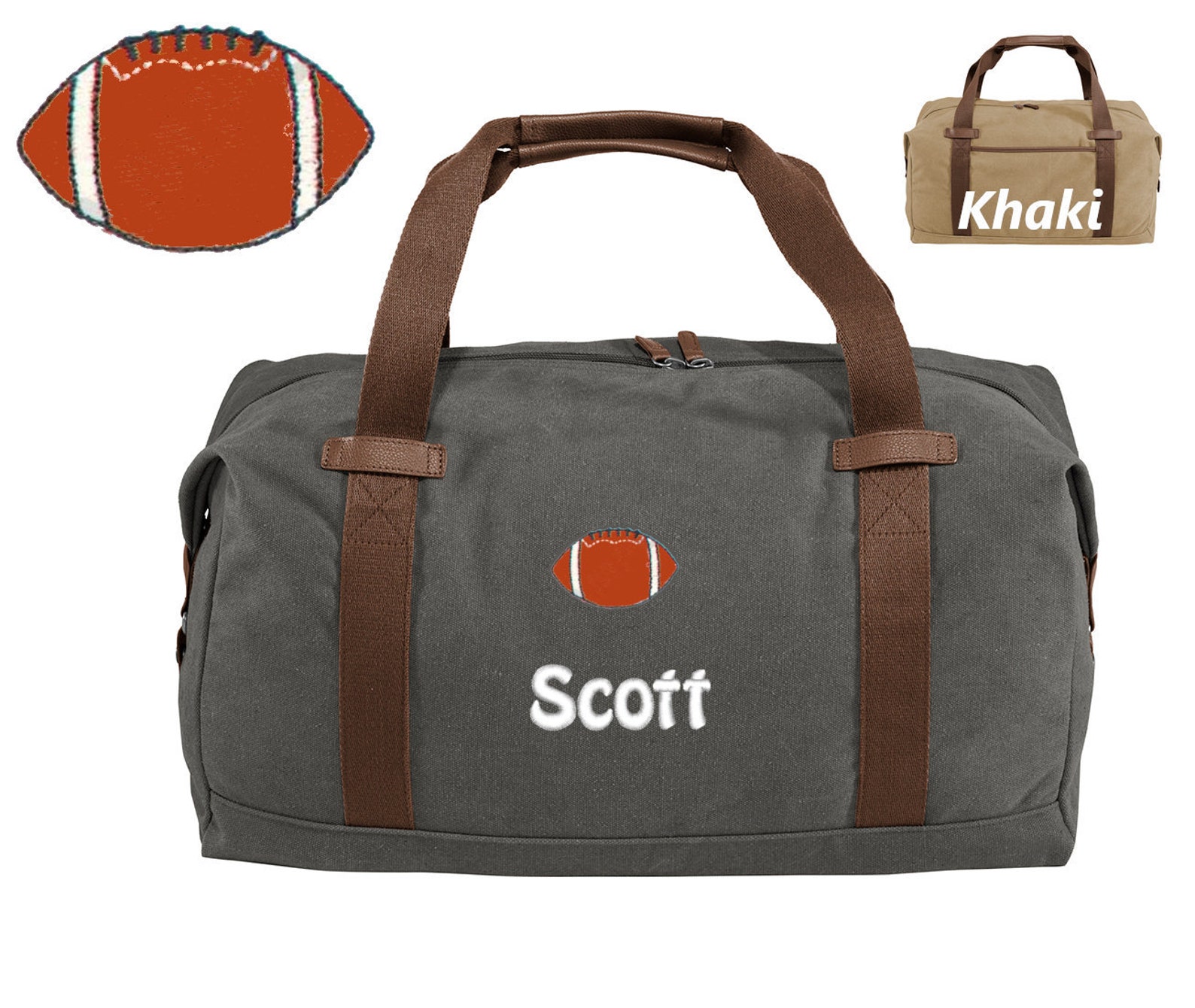 Personalized Football Coach Duffle Bag Embroidered Football Etsy