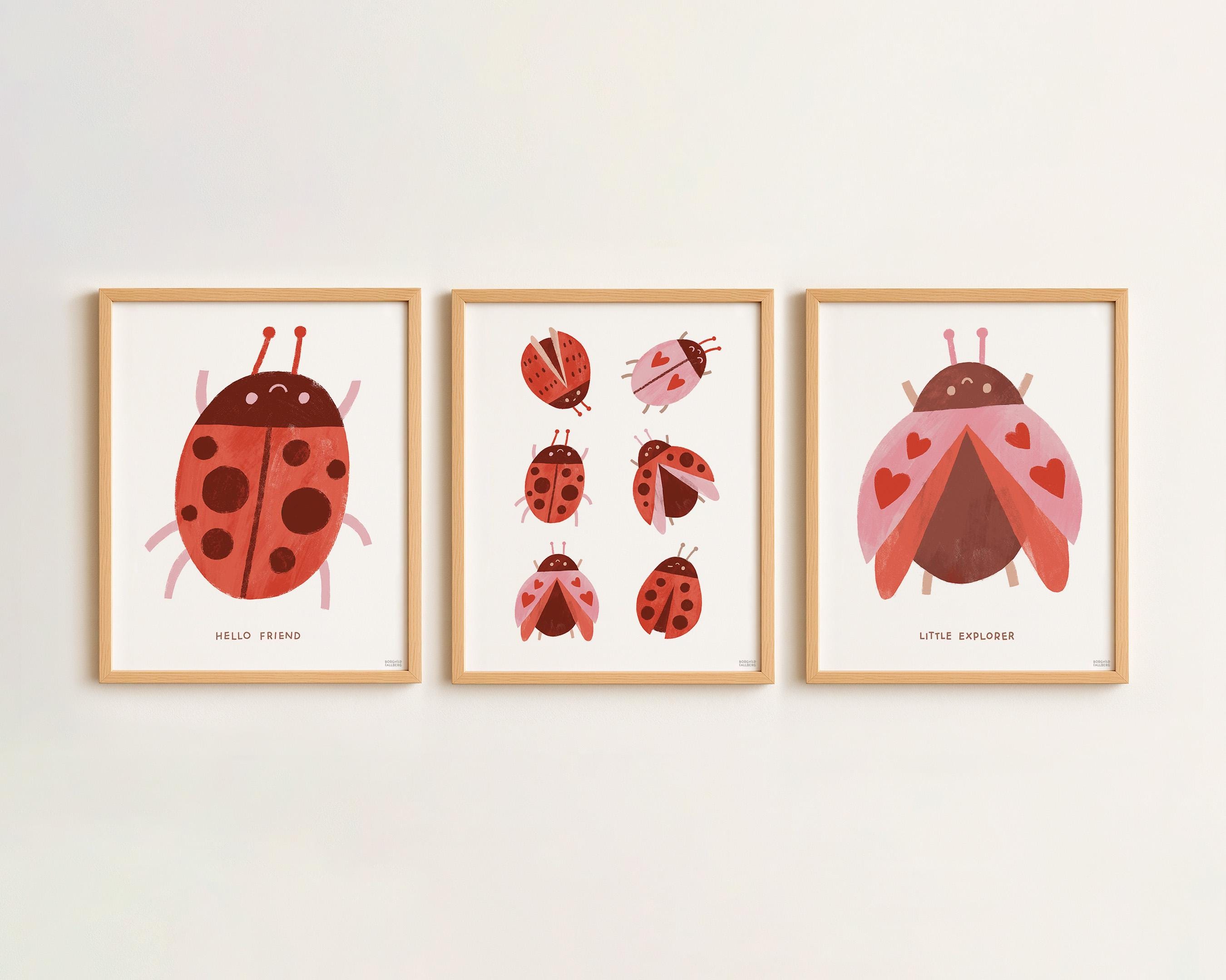 Ladybug Wall Art Set of 3 | Printable Nursery Prints | Hello Friend ...