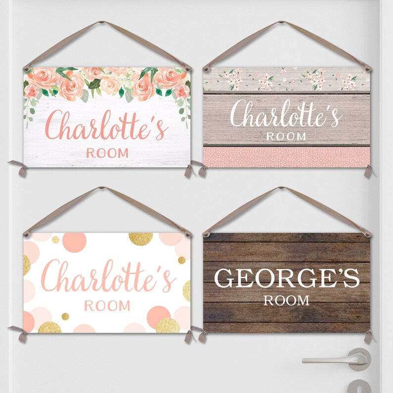 Personalized Kids Bedroom Door Sign / Kids Name Sign on Canvas Etsy