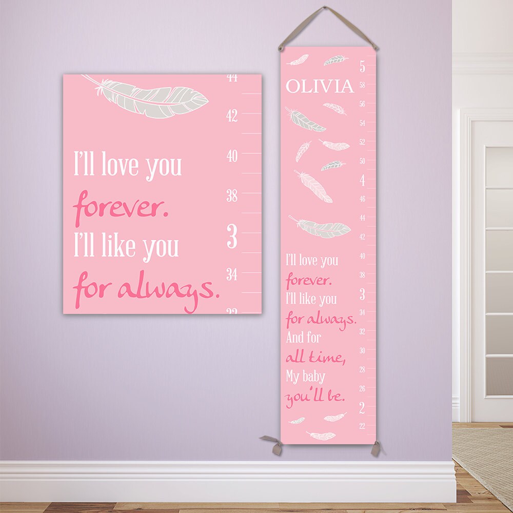 Personalized Growth Chart Girl with I'll Love You Forever | Etsy