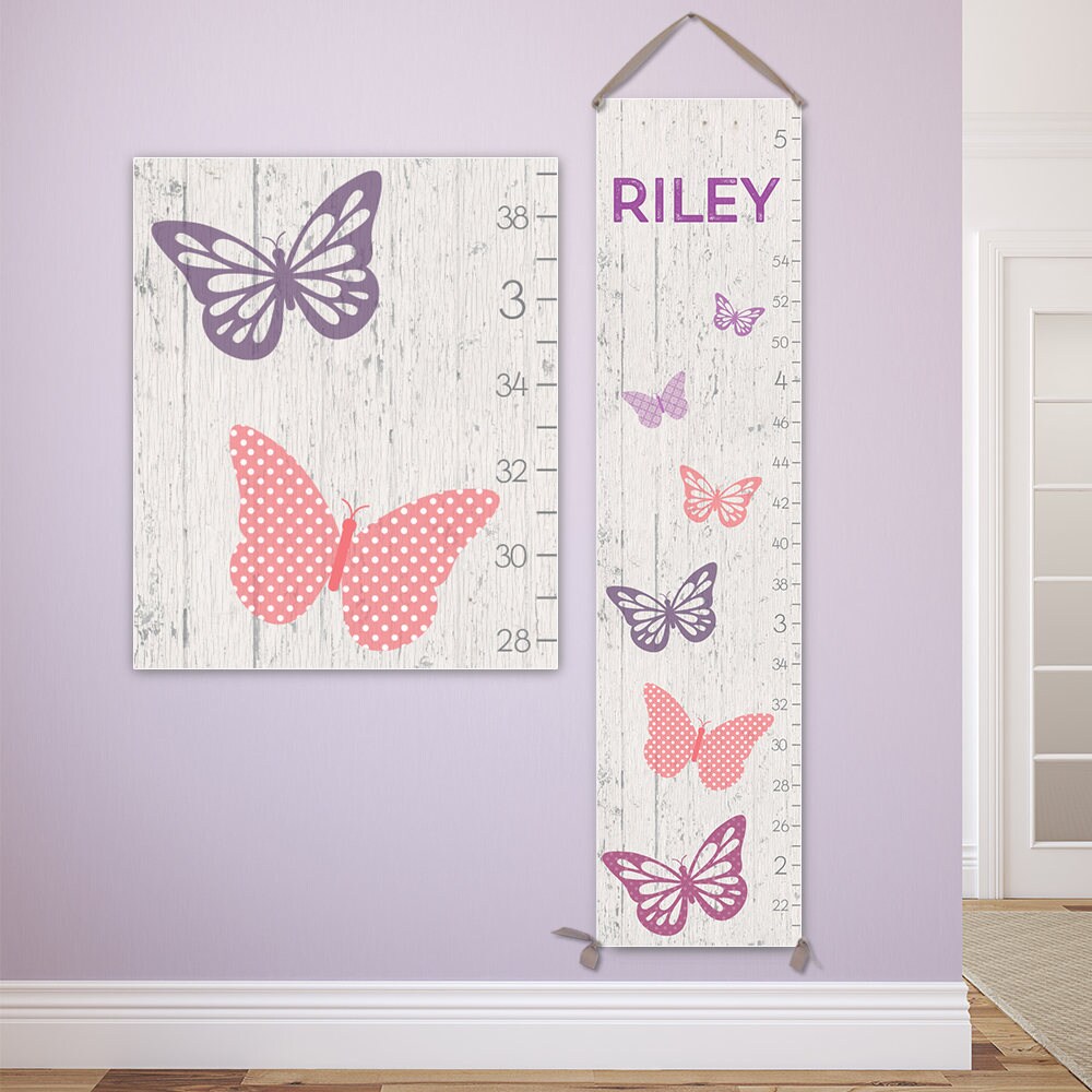 Butterfly Growth Chart Canvas Growth Chart Growth Chart Etsy