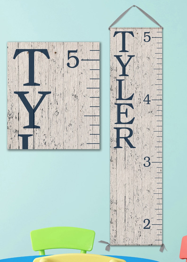 6 Foot Wall Ruler Oversized Canvas Growth Chart Ruler Wooden Etsy