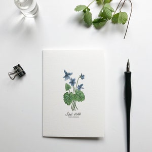 Botanische wilde bloemen Hand geïllustreerde Notecard Set