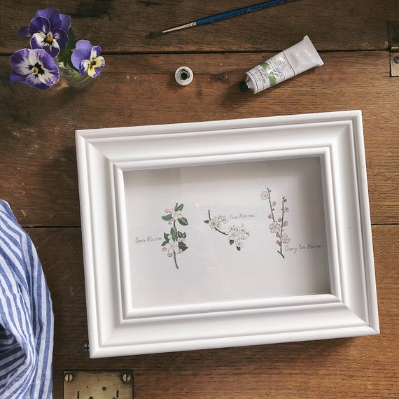 Spring Blossom Flowers Art Print, A5 Size, Botanical Illustration, Archival Paper & Ink