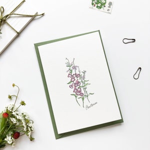 Set di biglietti da visita con fiori da giardino cottage ~ Illustrati a mano ~ Set di biglietti ~ Set da scrittura ~ Interno vuoto