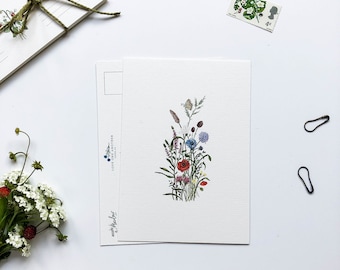 Meadow Flower Postcard Set ~ Make a Meadow Design ~ Set of 6 Postcards ~ Sustainably Made ~ Cotton Paper