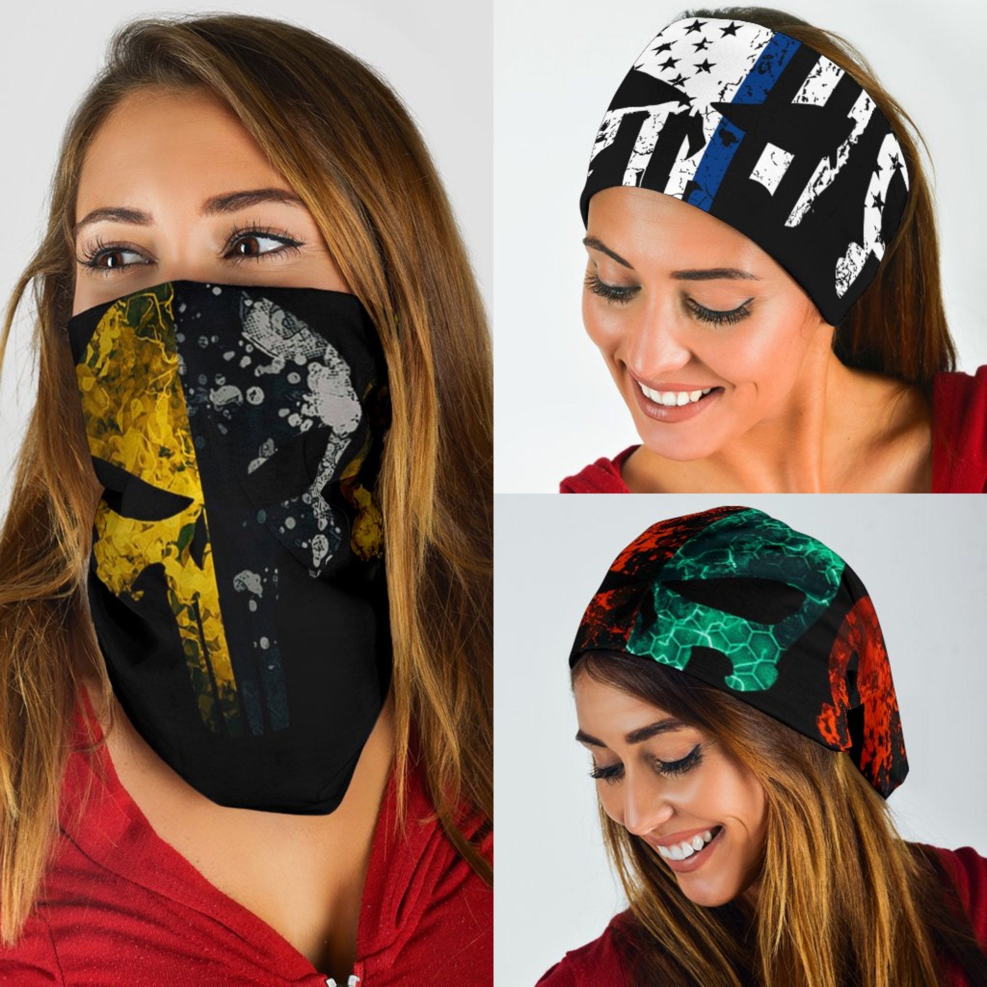 Bandana Face Mask Punisher Skull Bandana Face Mask Dust Etsy