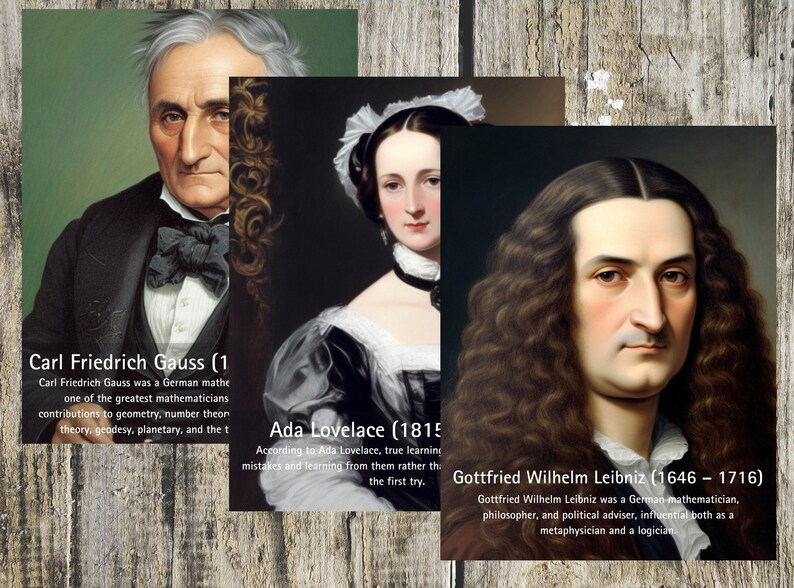 Mathematicians Portrait Famous Mathematicians Poster Set: Classroom Decor (digital Download ...