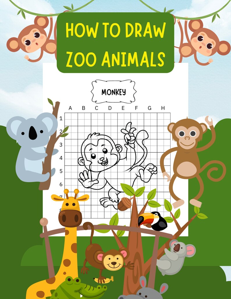 How to Draw Zoo Animals Book for Kids How to Draw Farm - Etsy