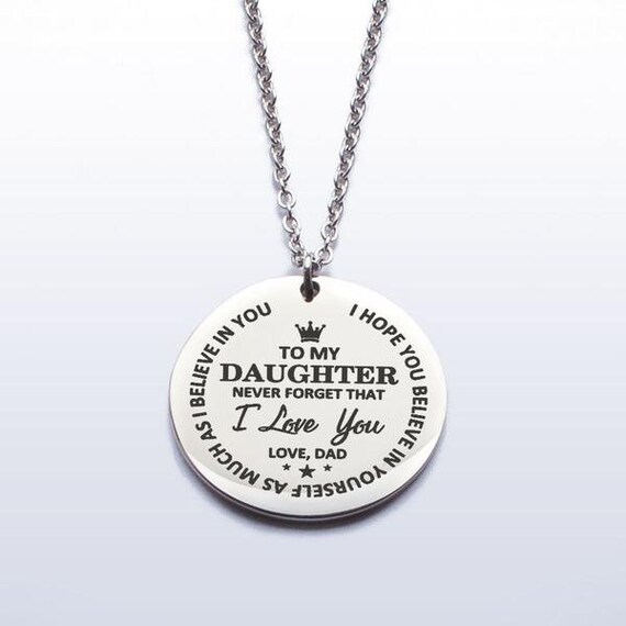 Daughter Necklace Gift To My Dad Never Forget That I Love You Personalized