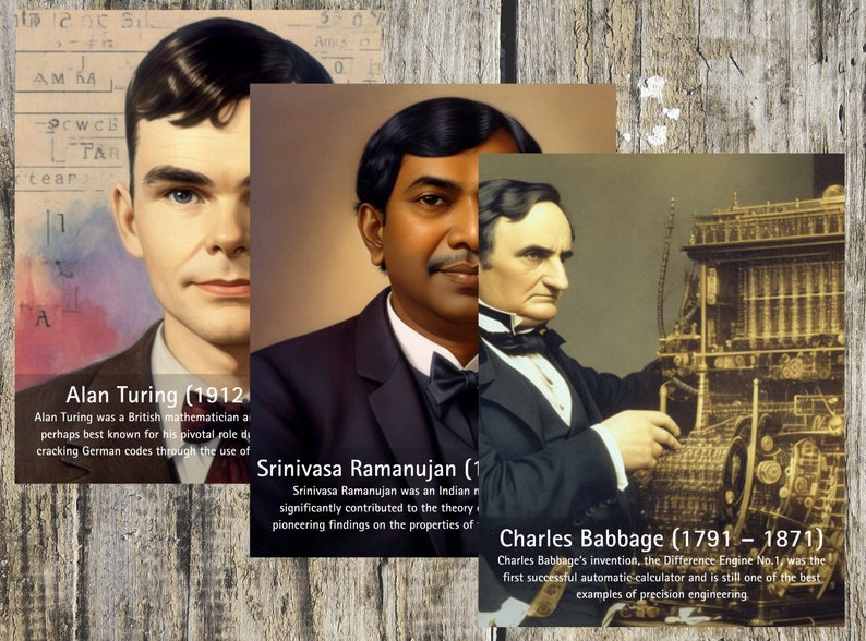 Mathematicians Portrait Famous Mathematicians Poster Set: Classroom Decor (digital Download ...