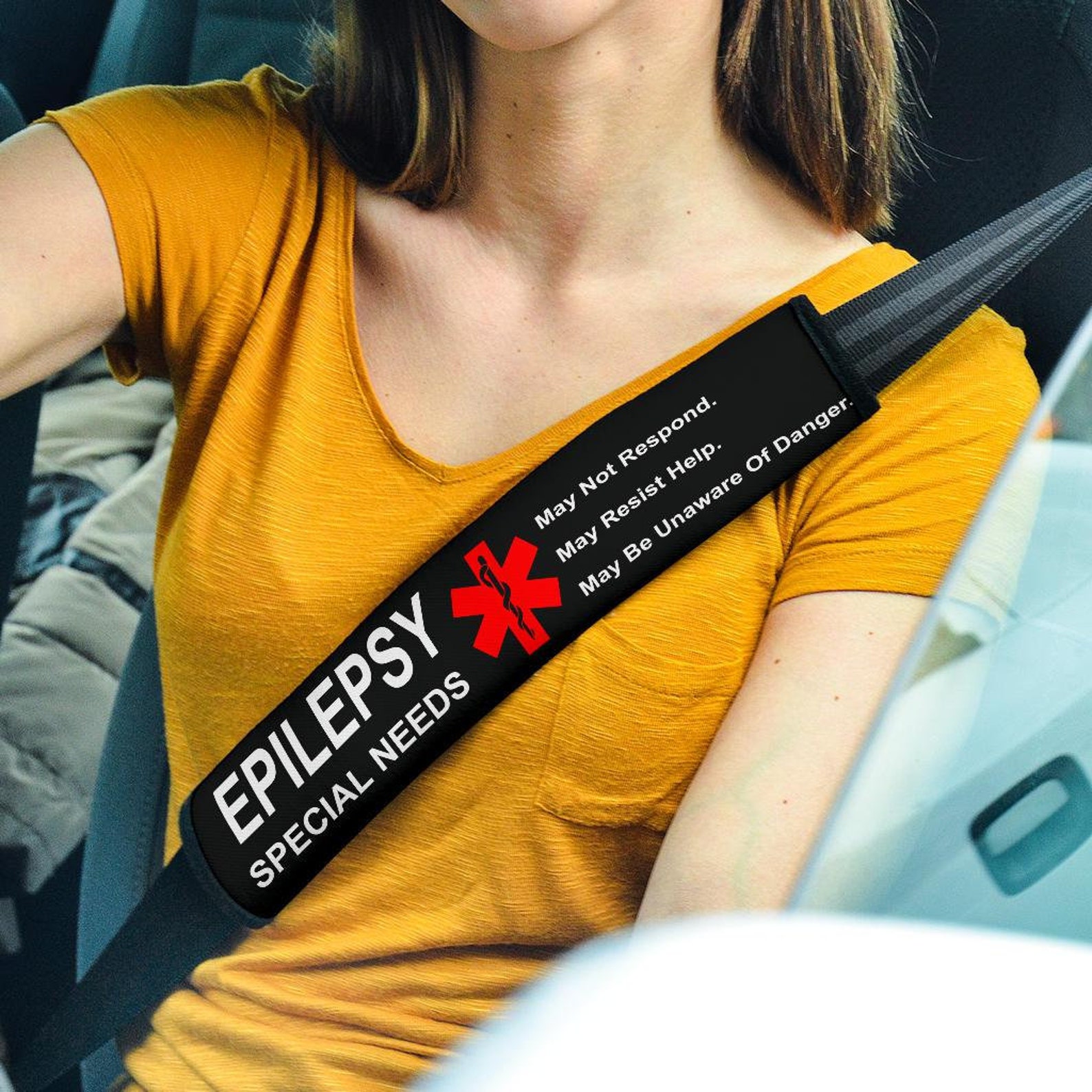 Epilepsy Special Needs Seat Belt Covers Medical Alert Seat Etsy