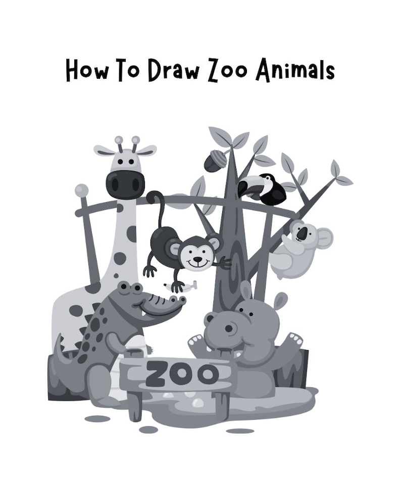 How to Draw Zoo Animals Book for Kids How to Draw Farm - Etsy