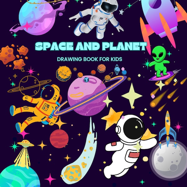 Space And Planet Drawing Book For Kids Printable Kids Book For Kids, How To Draw Space And Planets For Kids, Drawing Book PDF For Kids