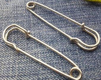 50pcs/ 45MM/50MM/55MM/60MM/65MM/70MM/75MM. Silver Kilt Pins - Kilt Pins - Large Pins - Big Pins - Safety Pins - Brooch Blanks Findings