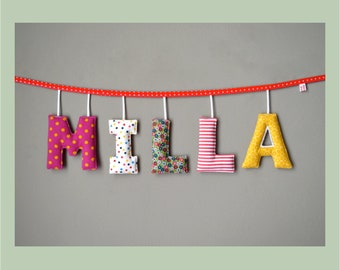 Gift for birthday / baptism / baby shower: name garland