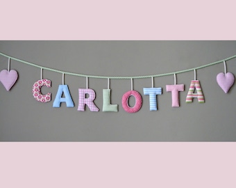 Name garland *from* 39,- f. 3 letters + 2 hearts
