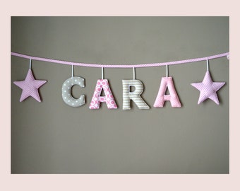 Gift for Birthday / Baptism: Namegarland with little stars