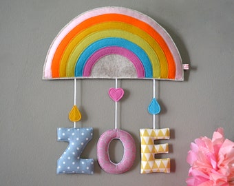 Name plate "Rainbow" - felt and fabric letters