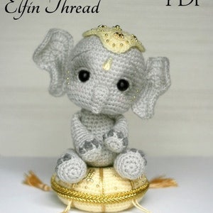 Elfin Thread- Elil, the Chibi Elephant PDF Amigurumi Pattern, Elephant Crochet Pattern
