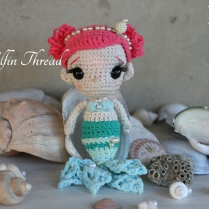 Elfin Thread- Meredith, the Chibi Mermaid PDF pattern, Mermaid Amigurumi Pattern, Mermaid Crochet Pattern