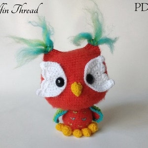 Elfin Thread- Ottis The Owl Amigurumi PDF Pattern, Crochet Colorful Owl Pattern
